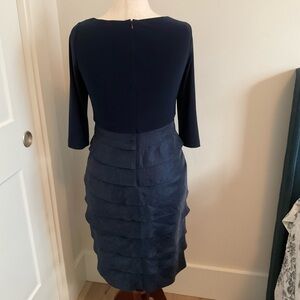 Adrianna Papell Navy Long Sleeve Dress